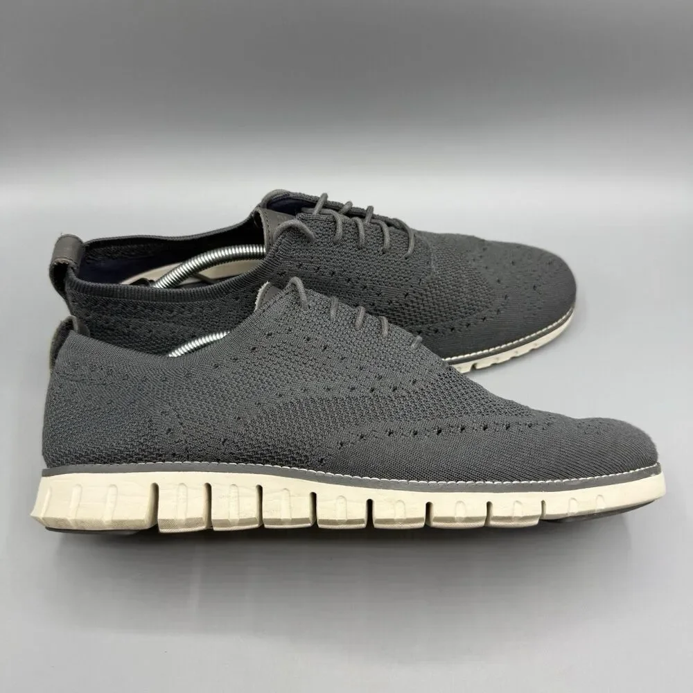 Cole Haan Zerogrand Stitchlite Gray Wingtip Oxfords Shoes Mens Size 12 M